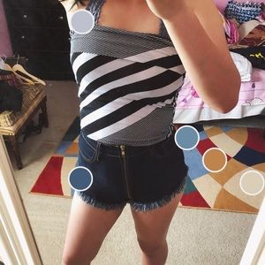 black and white tube top